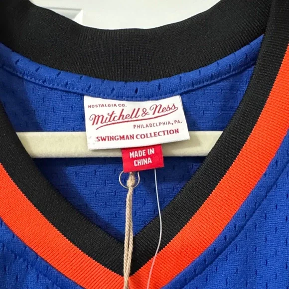 Mitchell & Ness Blue New York Knicks Jersey with Red Accents - Picture 3 of 5